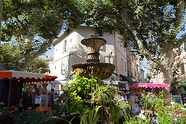 Traditional open air market in the historic town of Cassis, Cote d'Azur, Provence, France, Europe