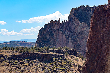 The rugged Smith Rock State Park in central Oregon's High Desert, near Bend, Oregon, United States of America, North America