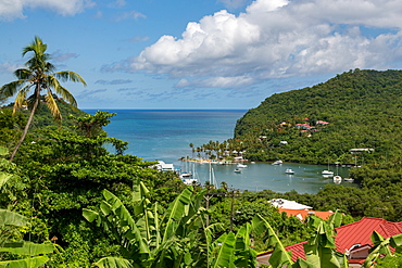 The tropical and very sheltered Marigot Bay, St. Lucia, Windward Islands, West Indies Caribbean, Central America