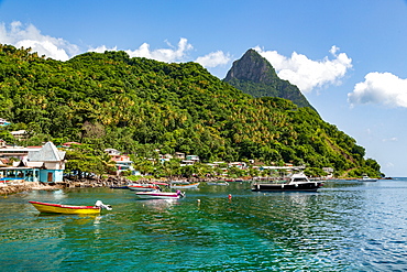 Petit Piton from Soufriere, St. Lucia, Windward Islands, West Indies Caribbean, Central America