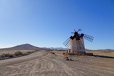 Molino de Tefia on the volcanic island of Fuerteventura, Canary Islands, Spain, Atlantic, Europe