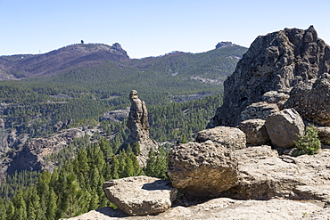 The volcanic El Fraile (The Friar) (The Monk), in the Nublo Rural Park in the centre of Gran Canaria, Canary Islands, Spain, Europe