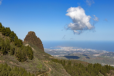 High view of Las Palmas de Canaria from near Pico de las Nieves, Gran Canaria, Canary Islands, Spain, Atlantic, Europe