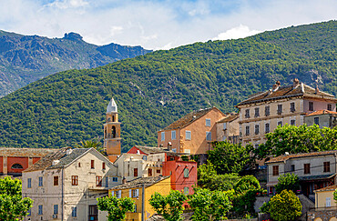 The historic hill village of Nonza on Cap Corse, the most northerly point of Corsica, France, Mediterranean, Europe