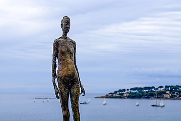 La Feuille sculpture by Germaine Richier, Musee Picasso, above Baie des Anges, Cap d'Antibes, Antibes, Alpes-Maritimes, French Riviera, France