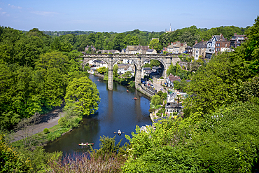 The Railway Viaduct over the river Nidd in Knaresborogh In the county of Yorkshire.
