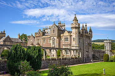 Abbotsford, the ornate home of the 19th century novelist Sir Walter Scott, near Melrose in Scotland