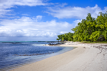 The beautiful beach at Ile aux Cerfs on the exotic island of Mauritius in the Indian Ocean