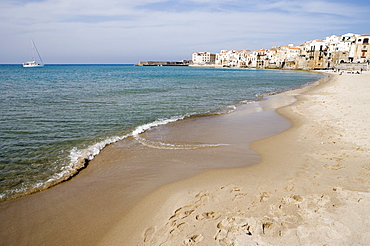 Beach, Cefalu, Sicily, Italy, Mediterranean, Europe