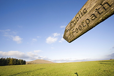 Public Footpath sign indicating right of way, Lancashire, England, United Kingdom, Europe