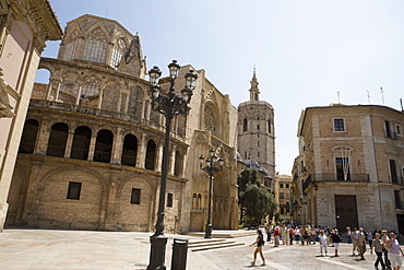 tower, el Miguelet, Plaza de La Virgen, Valencia, Mediterranean, Costa del Azahar, Spain, Europe