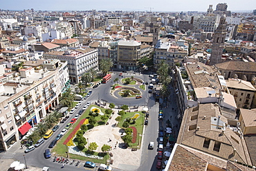 View from tower El Miguelet, Plaza de la Reina, Valencia, Mediterranean, Costa del Azahar, Spain, Europe