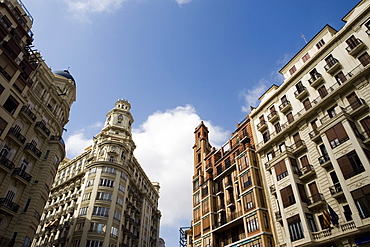 Buildings on the Plaza del Ayuntamiento, Valencia, Costa del Azahar, Spain, Europe