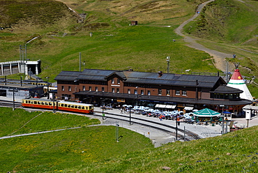 Railway Station, Kleine Scheidegg, Bernese Oberland, Swiss Alps, Switzerland, Europe