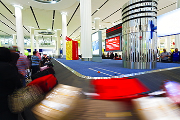 Baggage Carousel in the Arrivals Hall, Terminal 3, Dubai International Airport, Dubai, United Arab Emirates, Middle East