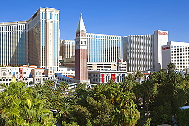 Hotels and casinos along The Strip, Las Vegas, Nevada, United States of America, North America