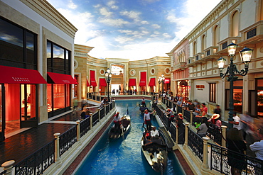 he Grand Canal Gondola Ride at the Venetian Resort Hotel Casino, Las Vegas, Nevada, United States of America, North America