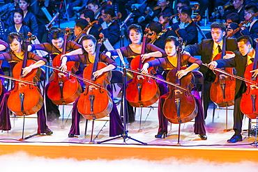 Pyongyang Indoor Stadium performance, Pyongyang, Democratic People's Republic of Korea (DPRK), North Korea, Asia