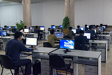 Grand People's Study House, computer Intranet classroom, Pyongyang, Democratic People's Republic of Korea (DPRK), North Korea, Asia