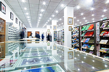 Interior of a Stamp shop, Pyongyang, Democratic People's Republic of Korea (DPRK), North Korea, Asia