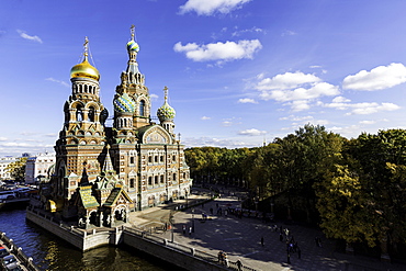 Domes of Church of the Saviour on Spilled Blood, UNESCO World Heritage Site, St. Petersburg, Russia, Europe