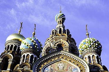 Domes of Church of the Saviour on Spilled Blood, UNESCO World Heritage Site, St. Petersburg, Russia, Europe