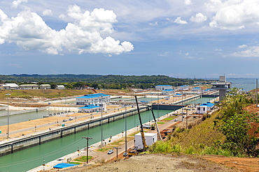 The new extension of the Panama Canal on the Atlantic side at Colon, Panama, Central America