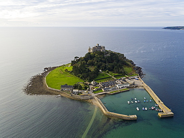 St. Michaels Mount, Marazion, Cornwall, England, United Kingdom, Europe (Drone)