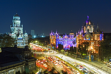 Chhatrapati Shivaji Maharaj Terminus railway station (CSMT), formerly Victoria Terminus, UNESCO World Heritage Site, Mumbai, Maharashtra, India, Asia