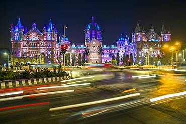 Chhatrapati Shivaji Maharaj Terminus railway station (CSMT), formerly Victoria Terminus, UNESCO World Heritage Site, Mumbai, Maharashtra, India, Asia