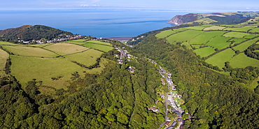 Wooded valley on the north Devon coast, Lynton, Exmoor, Devon, England, United Kingdom, Europe