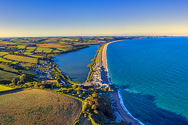 Aerial view of Slapton Sands, Devon, England, United Kingdom, Europe