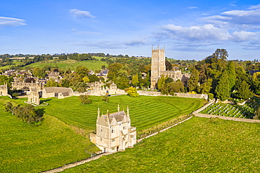 East Banqueting House and St. James' church, Chipping Campden, Cotswolds, Gloucestershire, England, United Kingdom, Europe