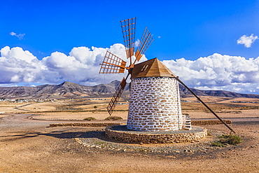 Molino de Tefia, traditional windmill in Tefia, Fuerteventura, Canary Islands, Spain, Atlantic, Europe