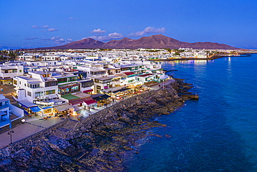 Playa Blanca at dusk, Lanzarote, Canary Islands, Spain, Atlantic, Europe