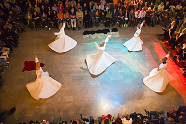 The Mevlevi, (Whirling Dervishes) performing the Sufi dance, Istanbul, Turkey, Europe