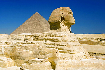 The Great Sphinx and one of the pyramids at Giza, UNESCO World Heritage Site, Cairo, Egypt, North Africa, Africa