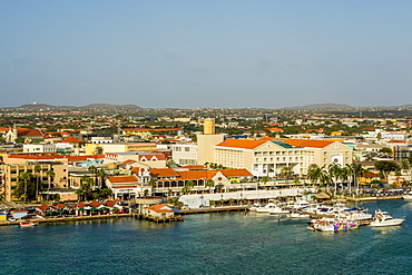 Aerial view of Oranjestad, Aruba, ABC Islands, Dutch Antilles, Caribbean, Central America