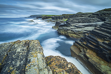 Dramatic coastal scenery on the north coast of Orkney, Scotland, United Kingdom, Europe