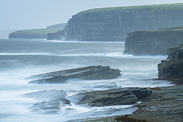 Dramatic coastal scenery near the Brough of Birsay, Mainland, Orkney Islands, Scotland, United Kingdom, Europe