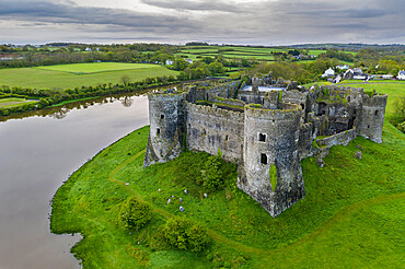 The magnificent ruins of Carew Castle, Carew, Pembrokeshire, Wales, United Kingdom, Europe