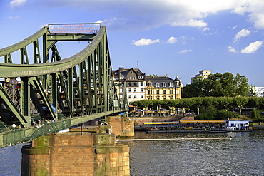 Iron Bridge and River Main, Frankfurt, Hesse, Germany, Europe