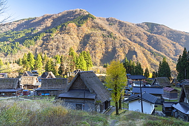 Traditional houses of Ainokura, UNESCO World Heritage Site, Gokayama, Toyama Prefecture, Honshu, Japan, Asia