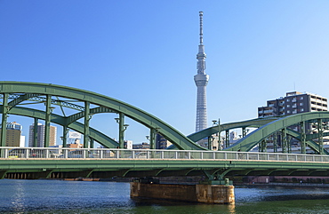 Skytree and Komagata Bridge, Tokyo, Honshu, Japan, Asia