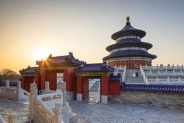 Temple of Heaven at sunrise, UNESCO World Heritage Site, Beijing, China, Asia