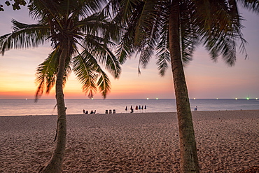 Surin Beach at sunset, Phuket, Thailand, Southeast Asia, Asia