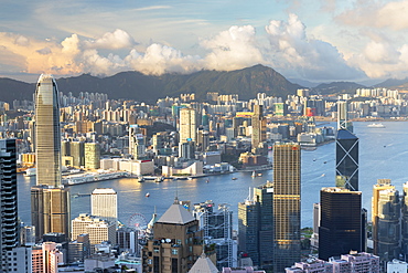 Skyline of Hong Kong Island and Kowloon, Hong Kong, China, Asia