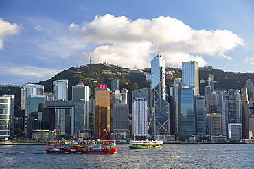 Star Ferry and skyline of Hong Kong Island, Hong Kong, China, Asia