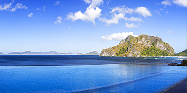 Infinity pool at Lime Resort, El Nido, Bacuit Bay, Palawan, Philippines, Southeast Asia, Asia