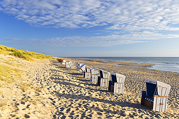 Deckchairs on Rantum beach, Sylt, Schleswig Holstein, Germany, Europe